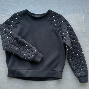 Maje sweatshirt with little pearls on the sleeves